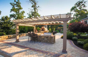 Freestanding Fiberglass Pergola - Square Columns