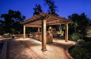 Freestanding Fiberglass Pergola - Square Columns