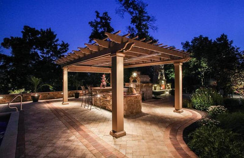 Image of Freestanding Fiberglass Pergola - Square Columns